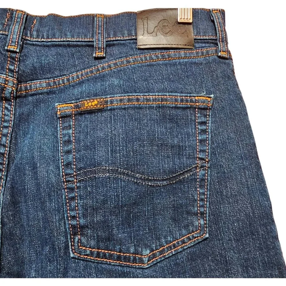 Lee Premium Select Regular Fit Mens Jeans Size 36X34 Dark Blue Denim